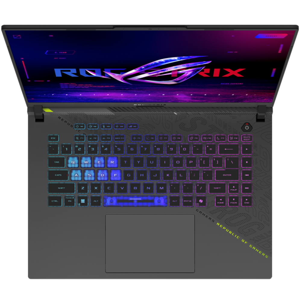 A large main feature product image of #PCR ASUS ROG Strix G16 (G614) - 16" 165Hz, Ryzen 9 890HX, RTX 5070 Ti, 16GB/512GB - Win 11 Gaming Notebook