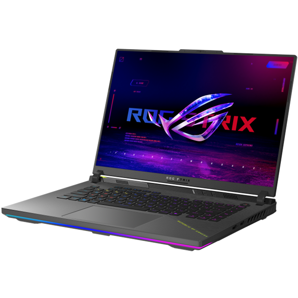 A large main feature product image of #PCR ASUS ROG Strix G16 (G614) - 16" 165Hz, Ryzen 9 890HX, RTX 5070 Ti, 16GB/512GB - Win 11 Gaming Notebook