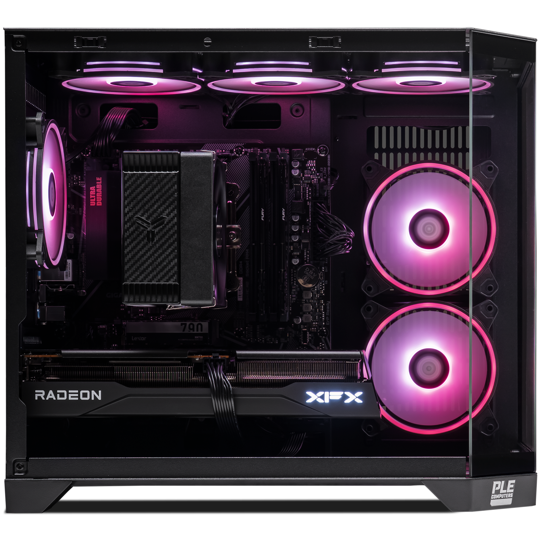 A large main feature product image of EX-DEMO PLE Blossom RX 9060 XT Prebuilt Ready To Go Gaming PC