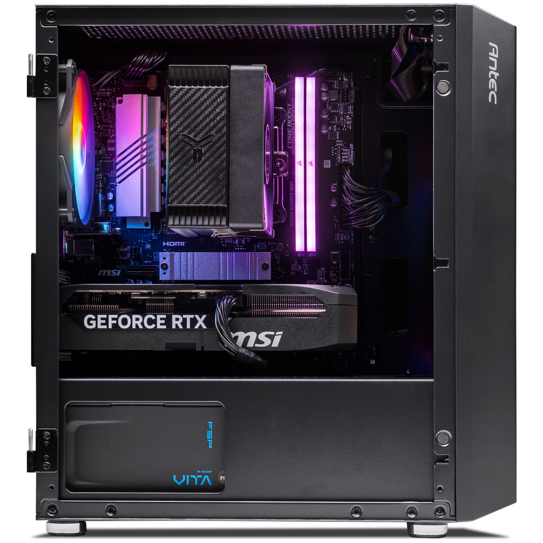 A large main feature product image of EX-DEMO PLE Sapphire RTX 5070 Prebuilt Ready To Go Gaming PC