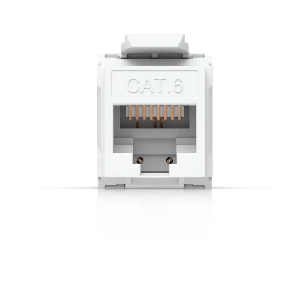 A large main feature product image of Ubiquiti UniFi Keystone Jack Cat6 12-Pack