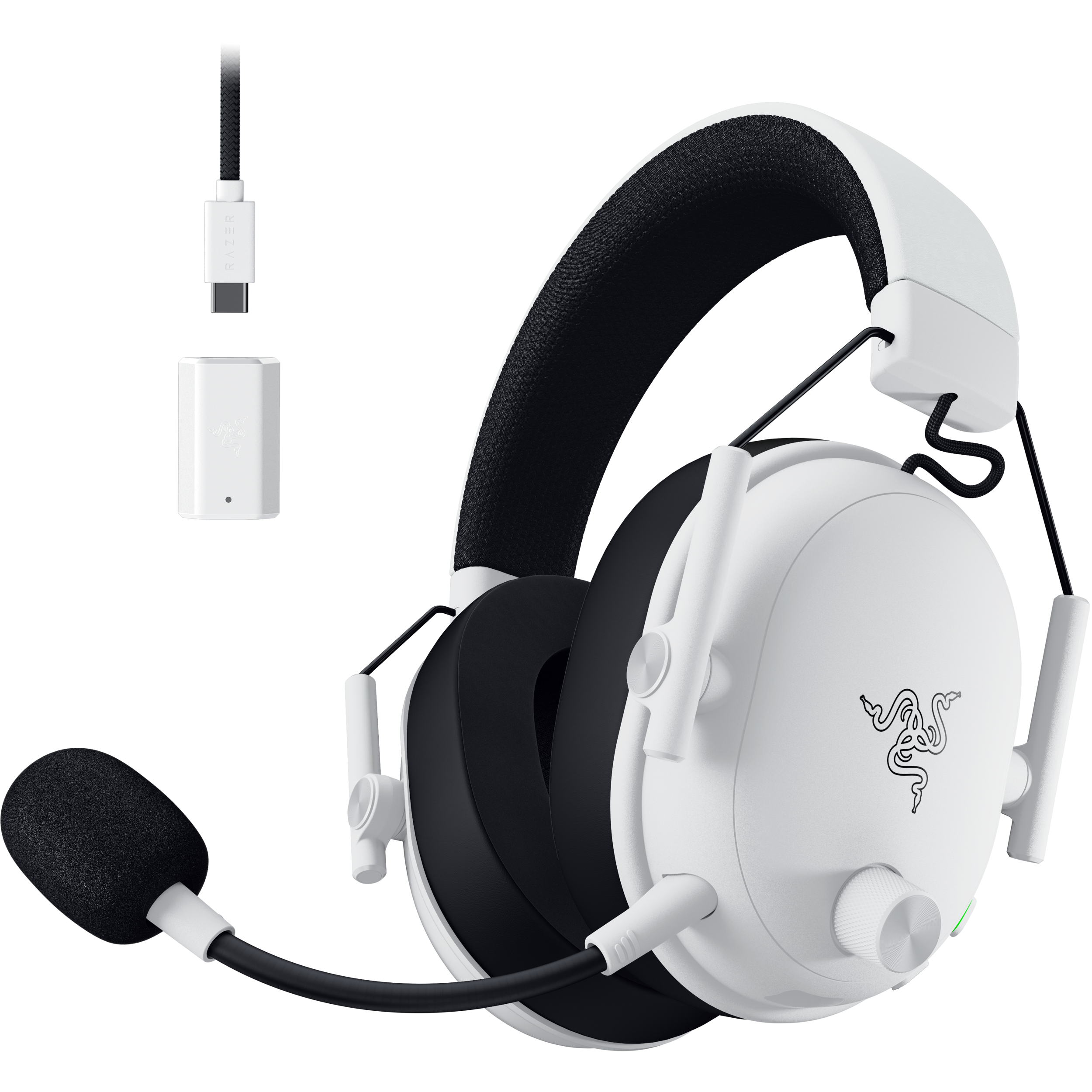 A large main feature product image of Razer BlackShark V3 - Wireless Gaming Headset (White)
