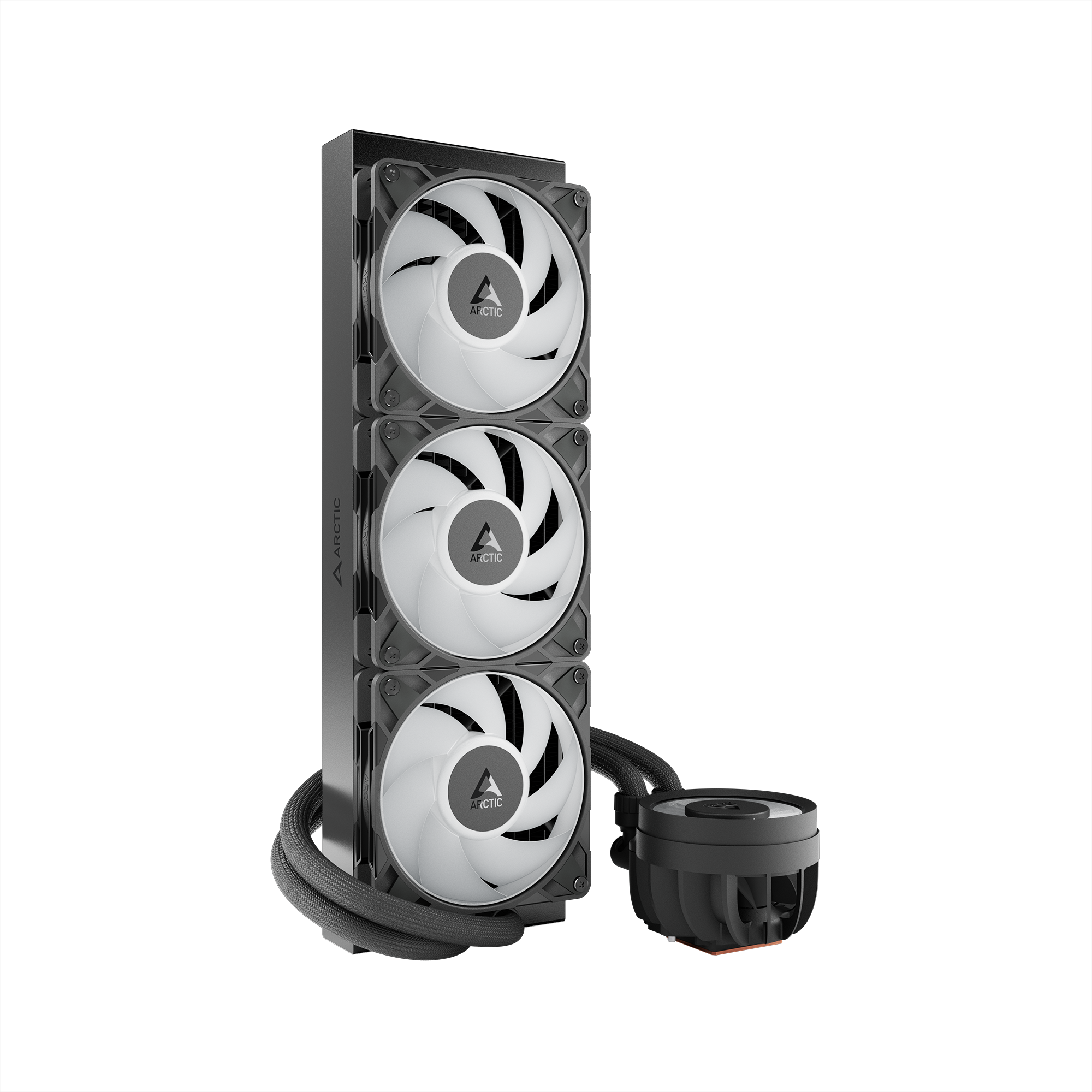 A large main feature product image of EX-DEMO ARCTIC Liquid Freezer III Pro 360mm ARGB AIO Liquid CPU Cooler (Black)