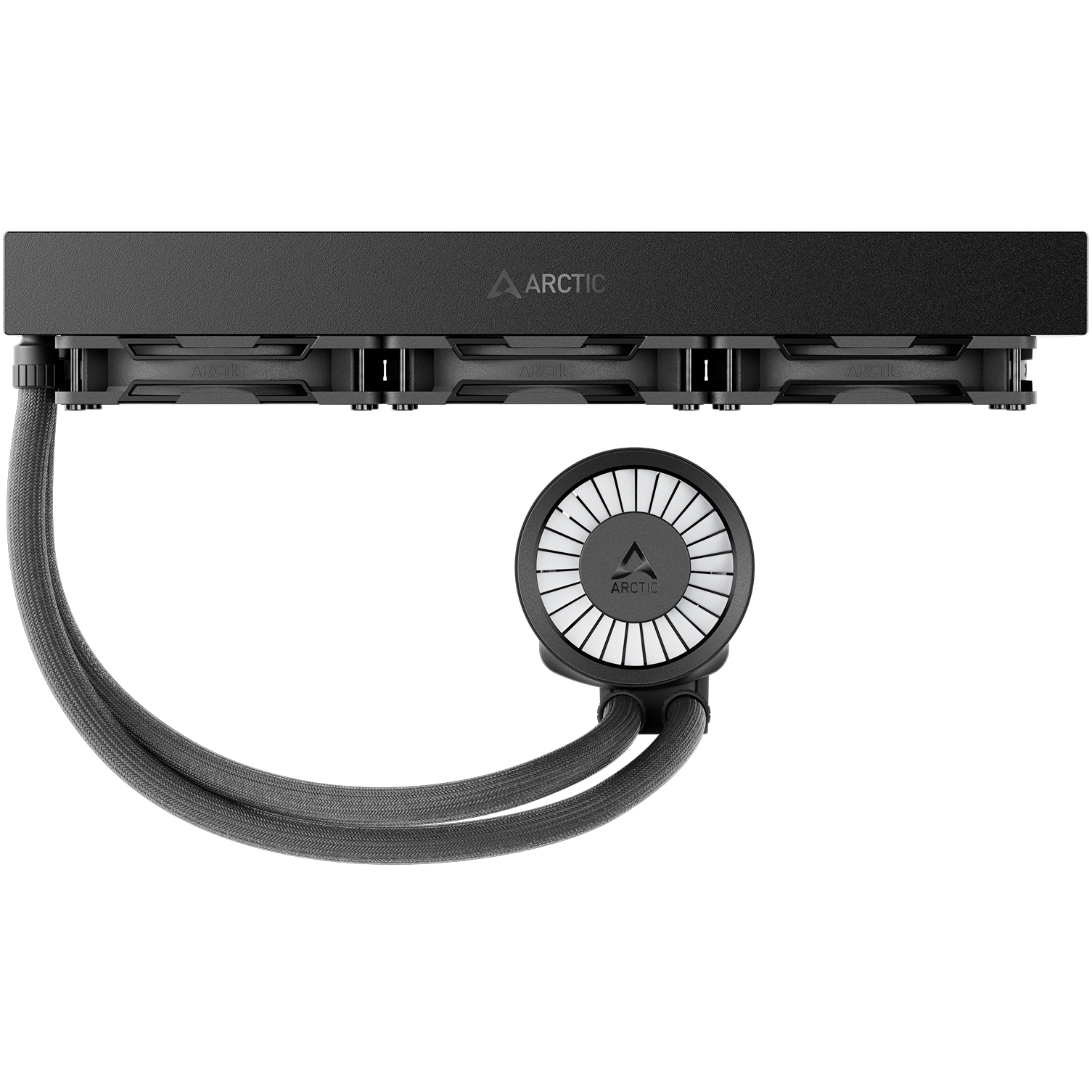A large main feature product image of EX-DEMO ARCTIC Liquid Freezer III Pro 360mm ARGB AIO Liquid CPU Cooler (Black)