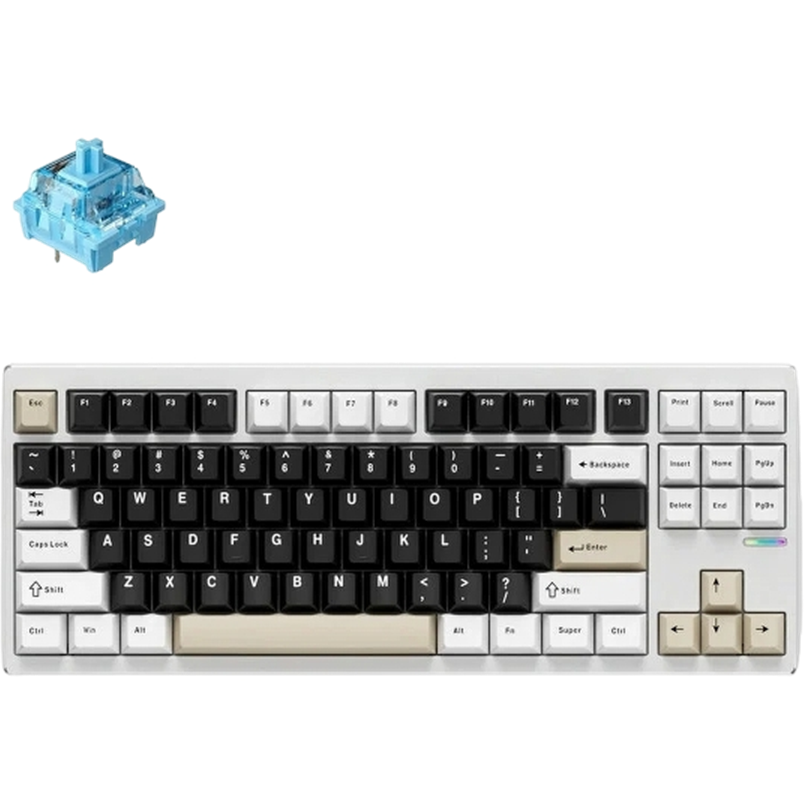 A large main feature product image of MCHOSE GX87S Wireless Aluminum Mechanical Keyboard - Milky Brown (Mist Blue Switch)