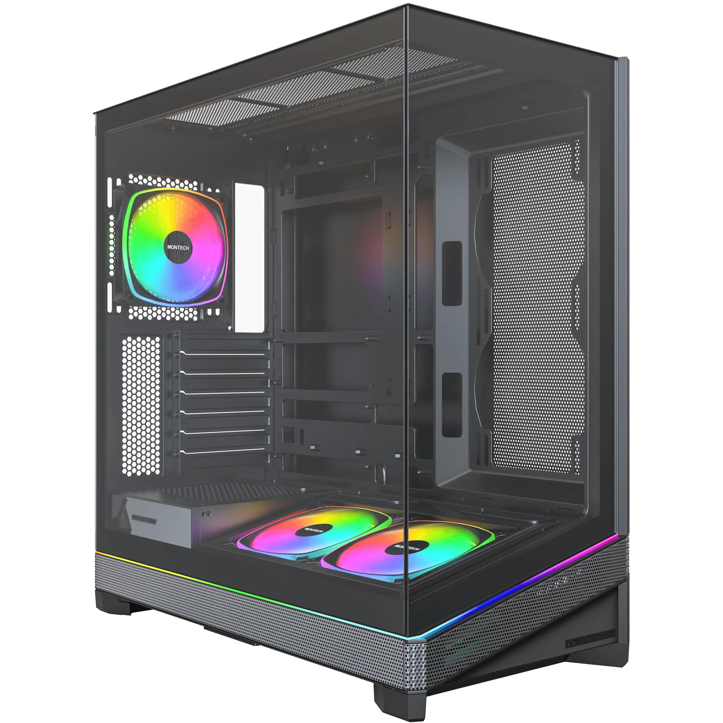 A large main feature product image of Montech SKY 3 ARGB Modular Mid Tower Case (Black)