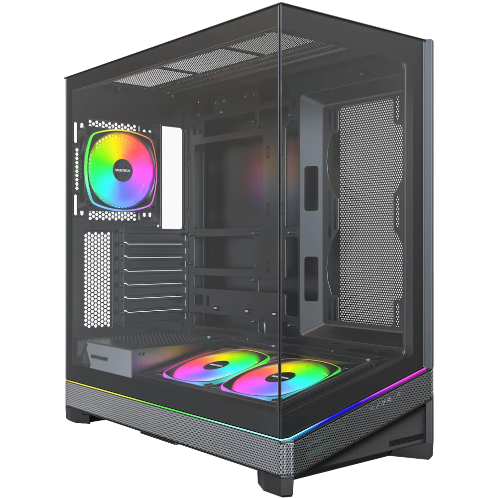A large main feature product image of Montech SKY 3 ARGB Modular Mid Tower Case (Black)