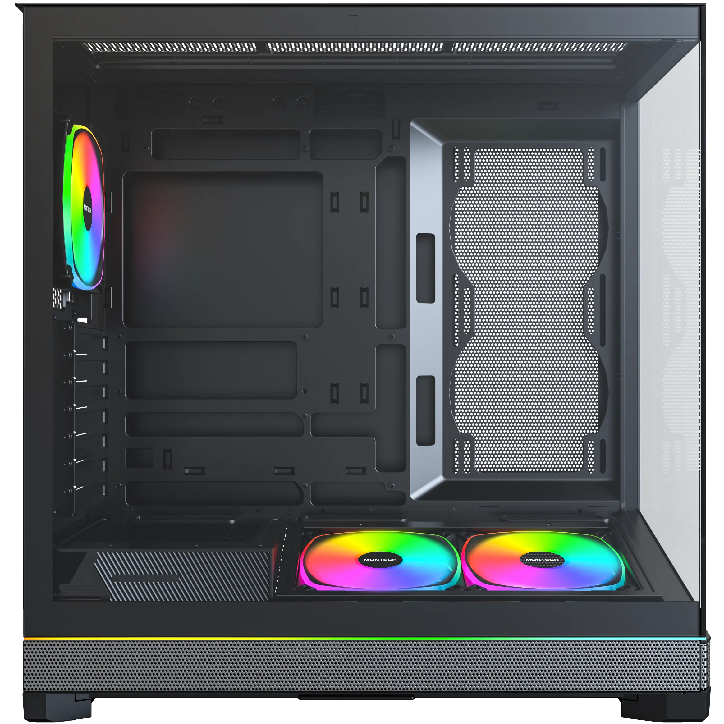 A large main feature product image of Montech SKY 3 ARGB Modular Mid Tower Case (Black)