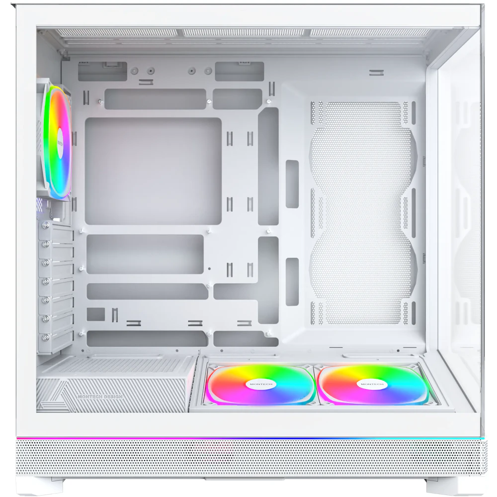 A large main feature product image of Montech SKY 3 ARGB Modular Mid Tower Case (White)