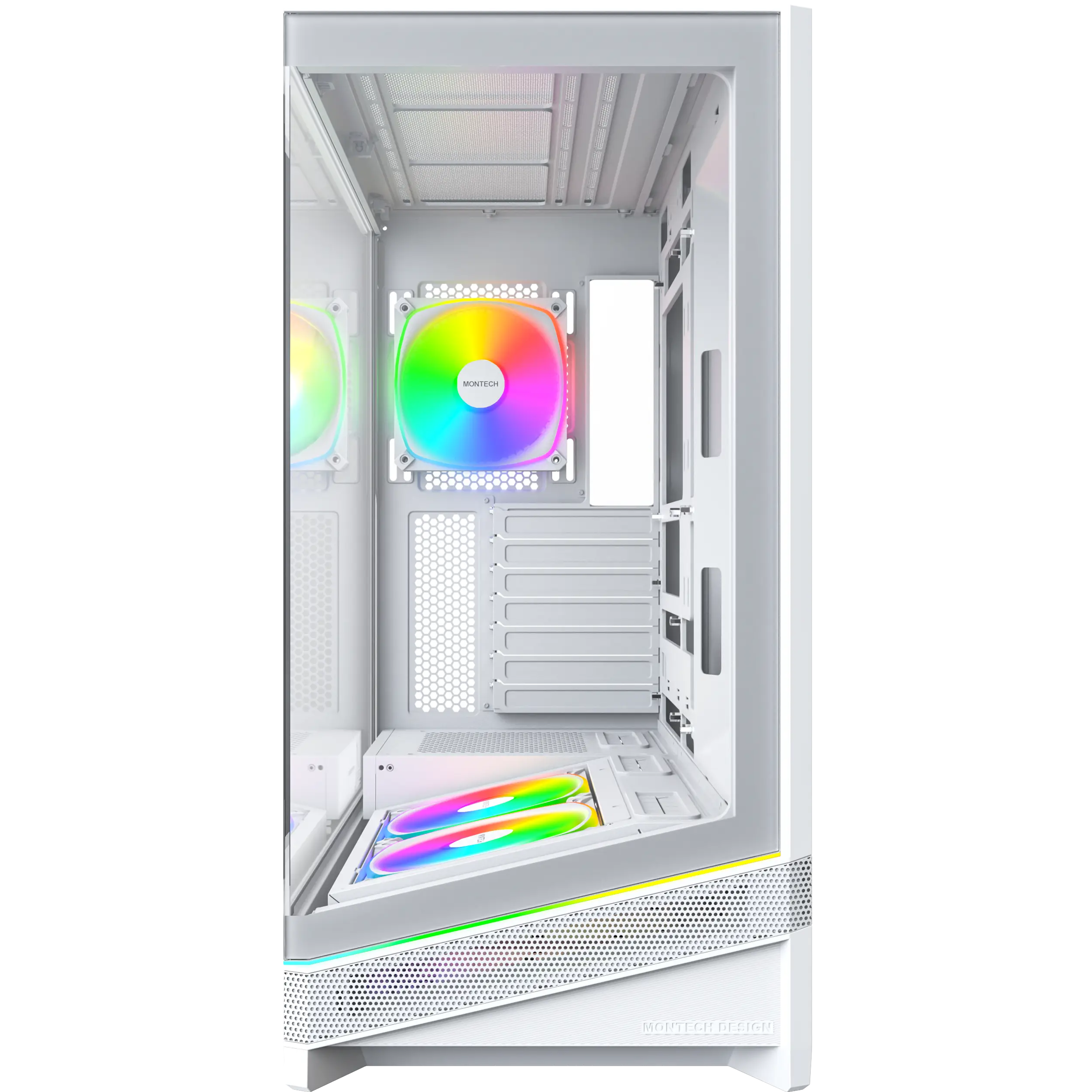 A large main feature product image of Montech SKY 3 ARGB Modular Mid Tower Case (White)