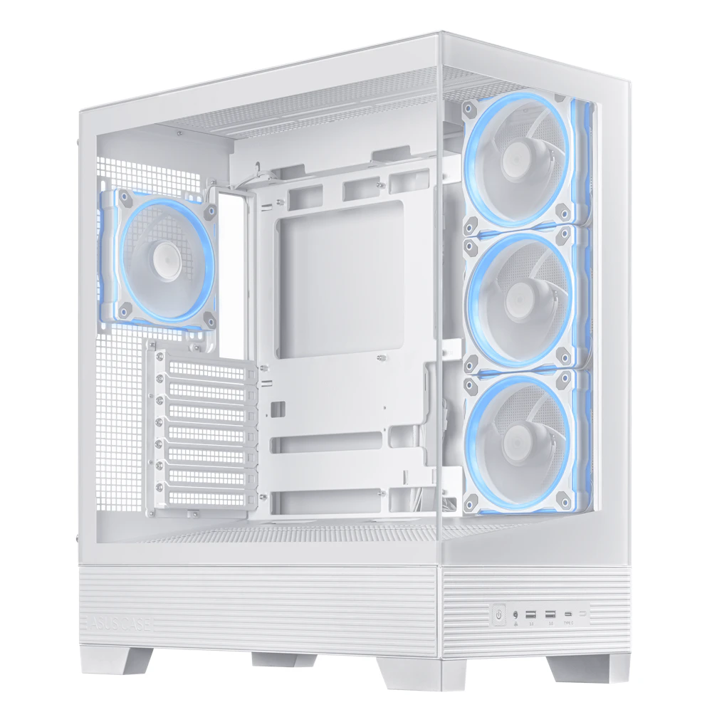 A large main feature product image of ASUS A31 PLUS TG ARGB Mid Tower Case - White
