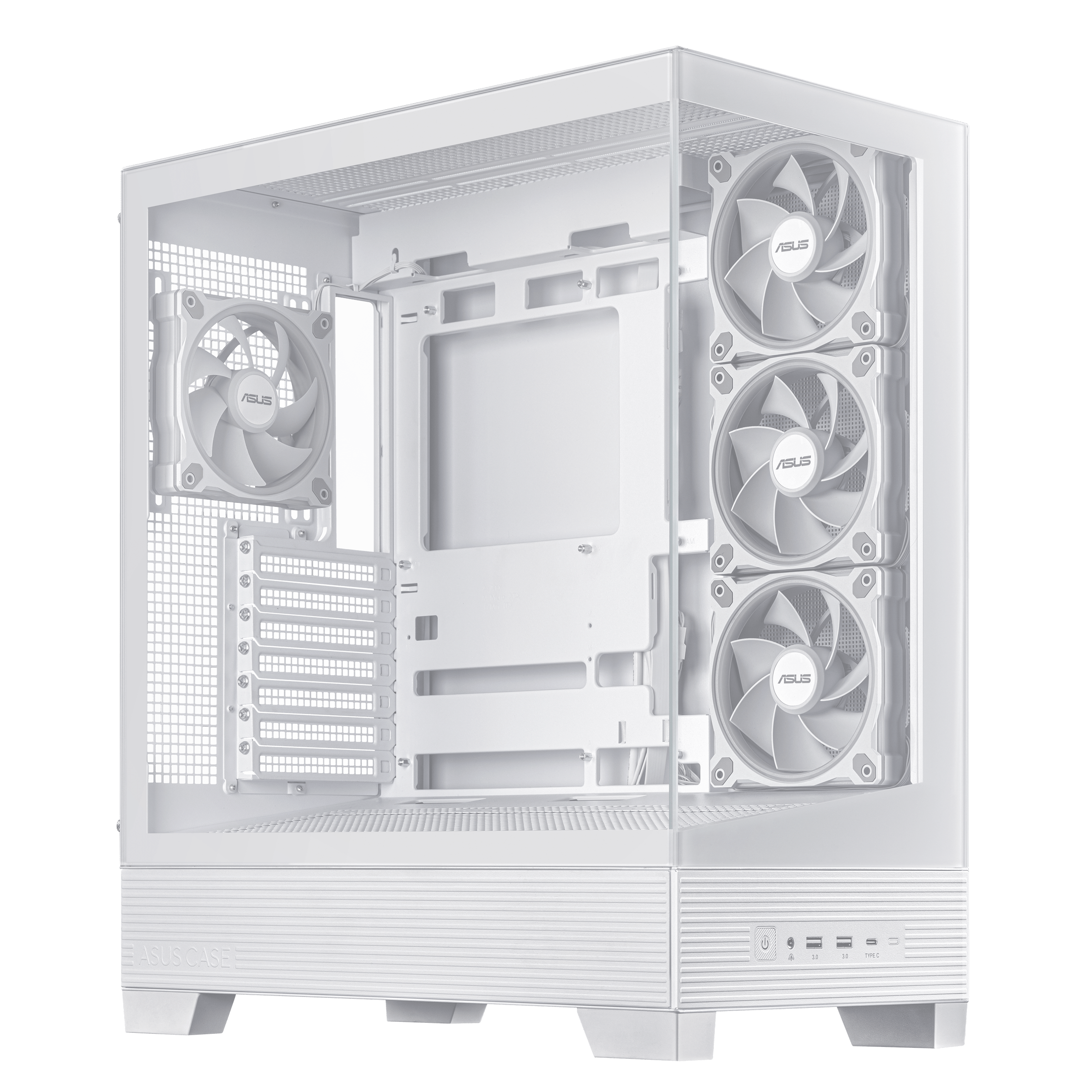 A large main feature product image of ASUS A31 PLUS TG ARGB Mid Tower Case - White