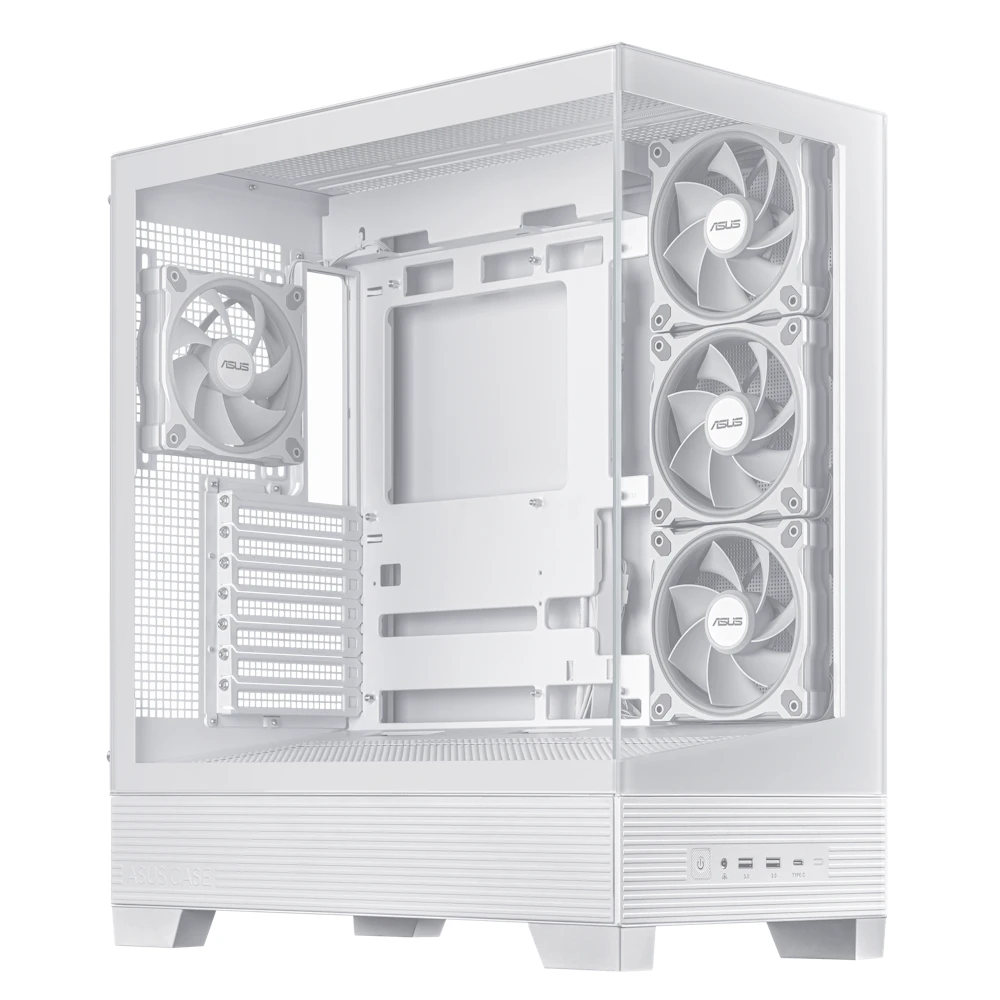 A large main feature product image of ASUS A31 PLUS TG ARGB Mid Tower Case - White