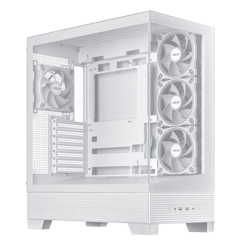 A large main feature product image of ASUS A31 PLUS TG ARGB Mid Tower Case - White