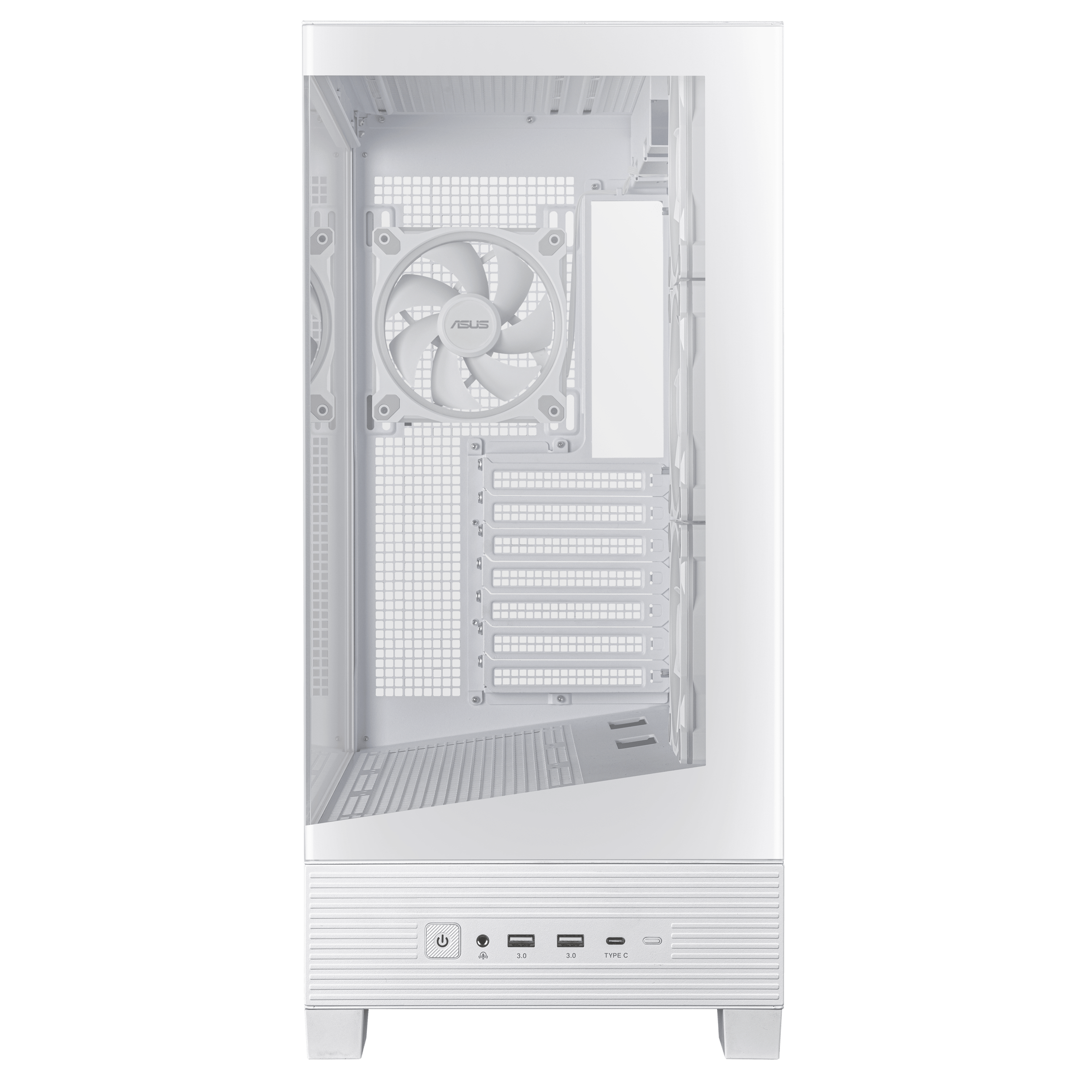 A large main feature product image of ASUS A31 PLUS TG ARGB Mid Tower Case - White