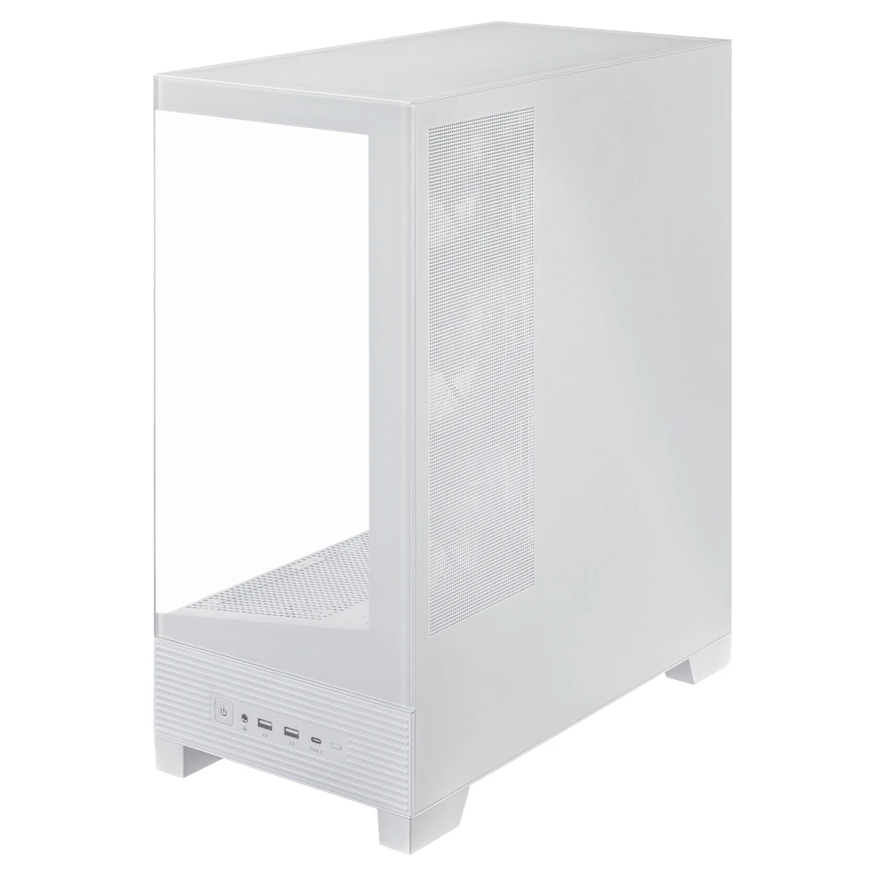 A large main feature product image of ASUS A31 PLUS TG ARGB Mid Tower Case - White
