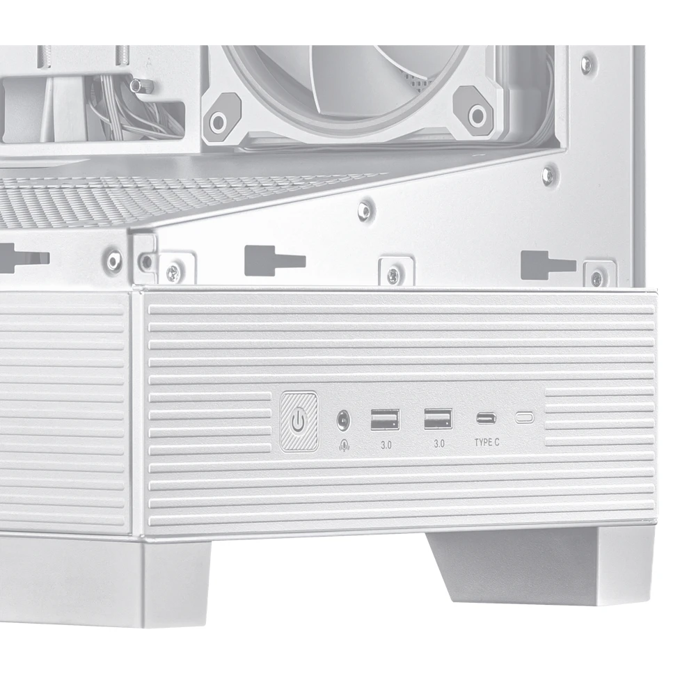 A large main feature product image of ASUS A31 PLUS TG ARGB Mid Tower Case - White