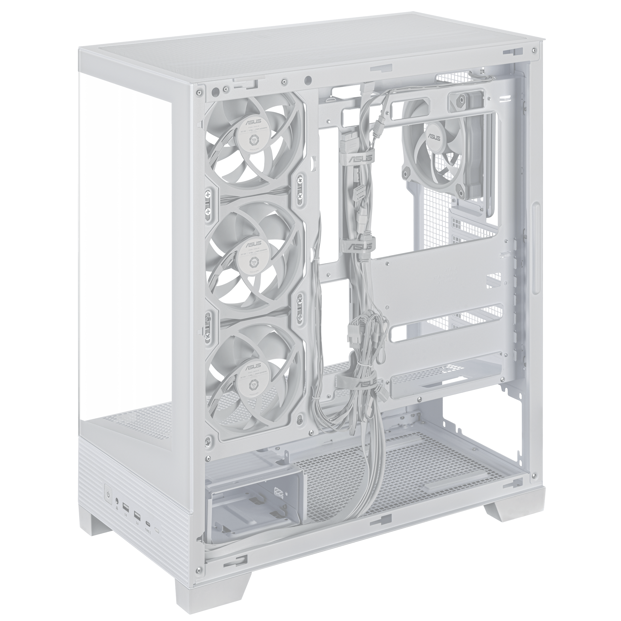 A large main feature product image of ASUS A31 PLUS TG ARGB Mid Tower Case - White