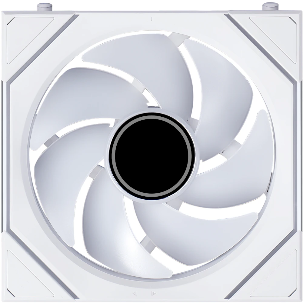 A large main feature product image of Lian Li UNI FAN SL120 INF FLEX - 120mm Modular Wireless PWM Fan 3-Pack (White)