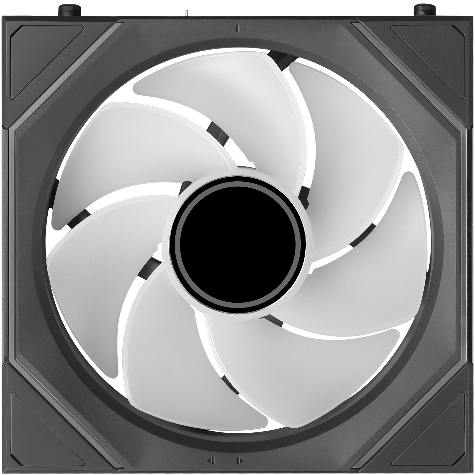 A large main feature product image of Lian Li UNI FAN SL120 INF FLEX - 120mm Modular Wireless PWM Reverse Blade Fan 3-Pack (Black)