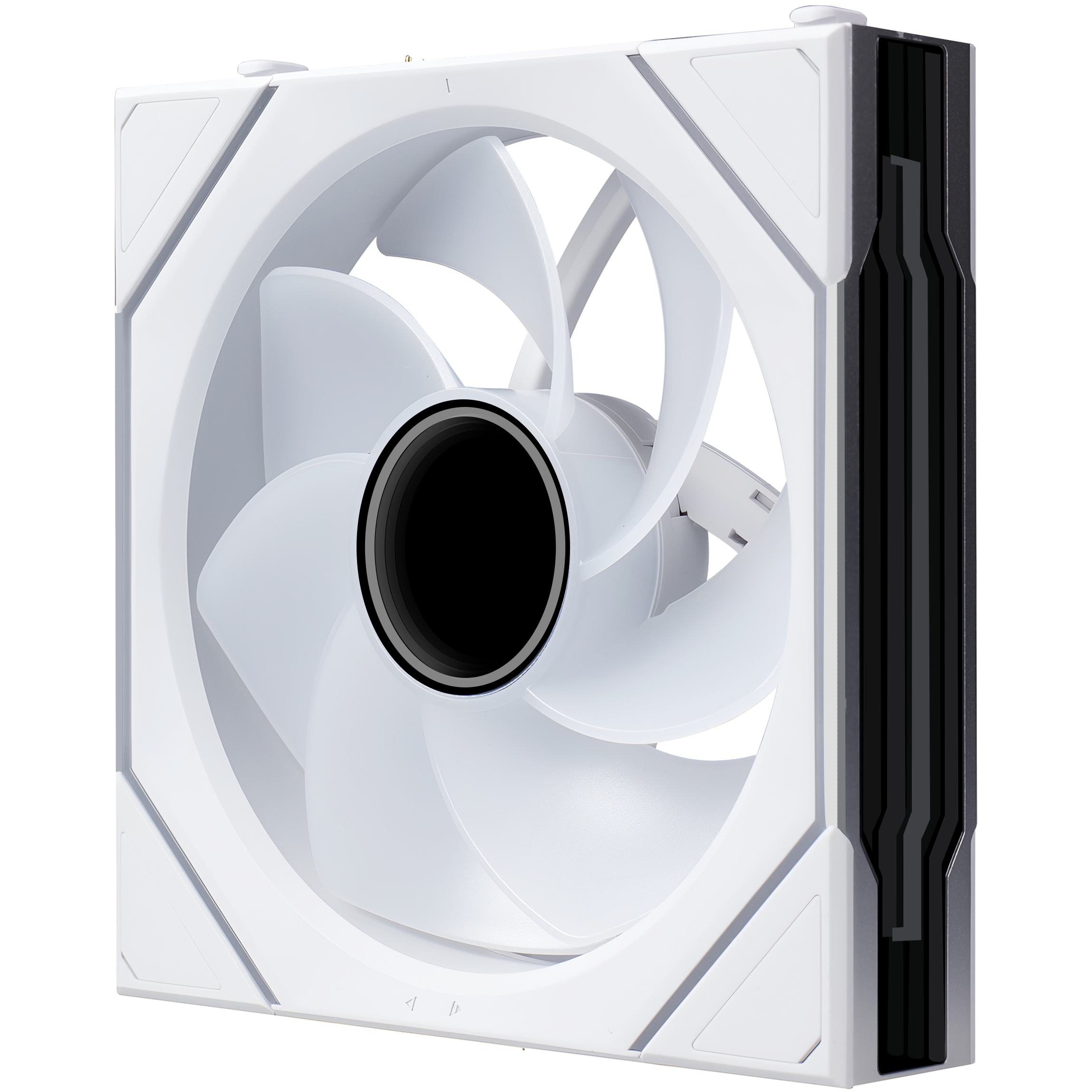 A large main feature product image of Lian Li UNI FAN SL120 INF FLEX - 120mm Modular Wireless PWM Reverse Blade Fan 3-Pack (White)