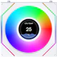 A small tile product image of Lian LIi UNI FAN SL120 INF LCD FLEX - 120mm Modular Wireless PWM Reverse Blade Fan (White)