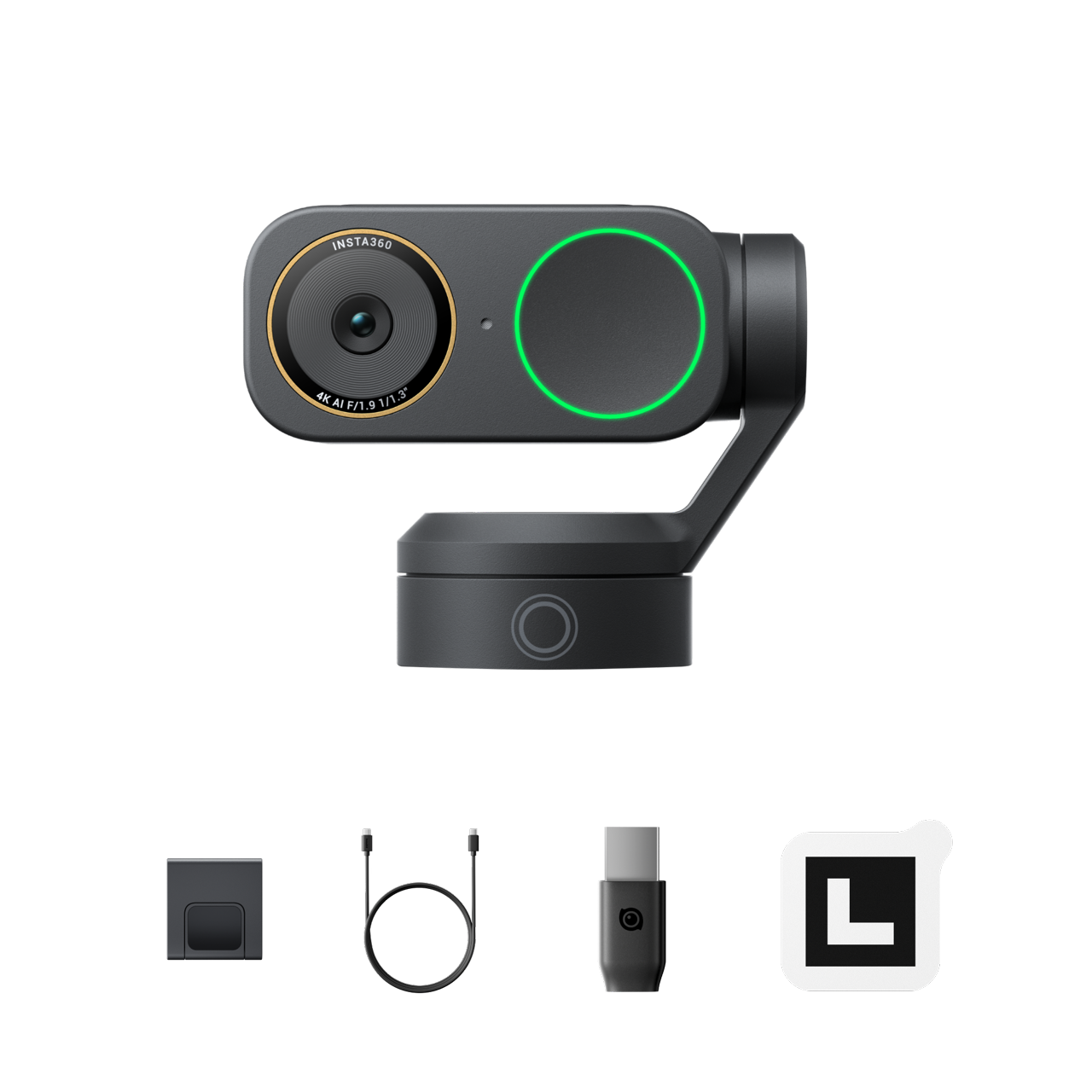 A large main feature product image of Insta360 Link 2 Pro 4K AI Gimbal Webcam
