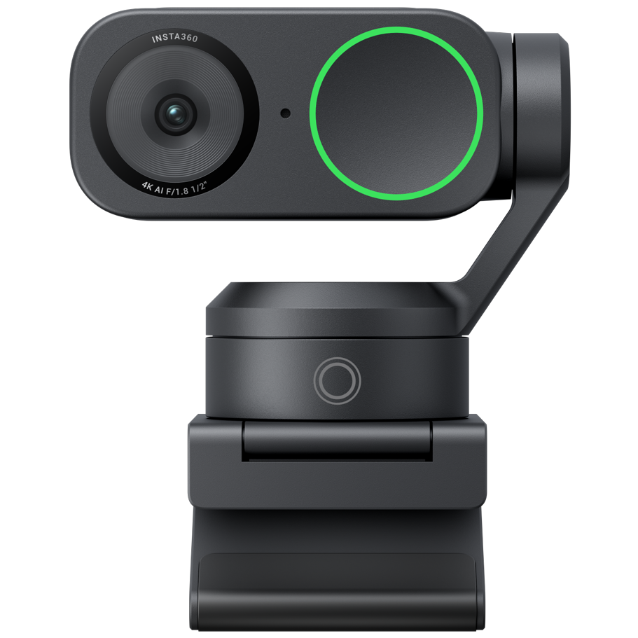 A large main feature product image of Insta360 Link 2 4K AI Gimbal Webcam - Graphite Black