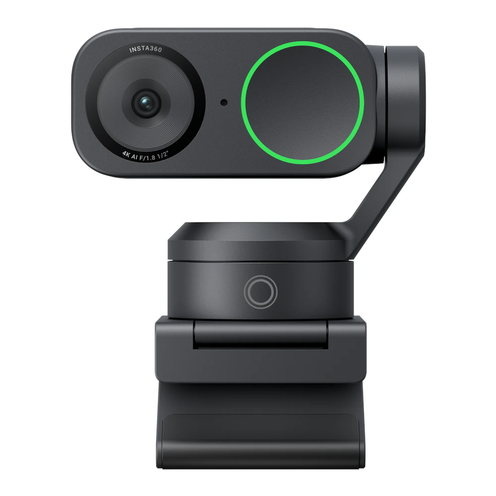 A large main feature product image of Insta360 Link 2 4K AI Gimbal Webcam - Graphite Black