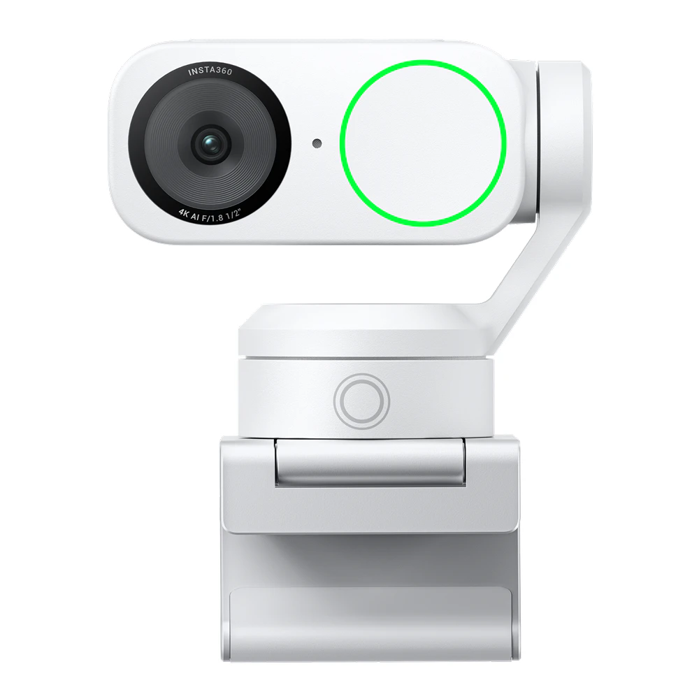 A large main feature product image of Insta360 Link 2 4K AI Gimbal Webcam - Arctic White