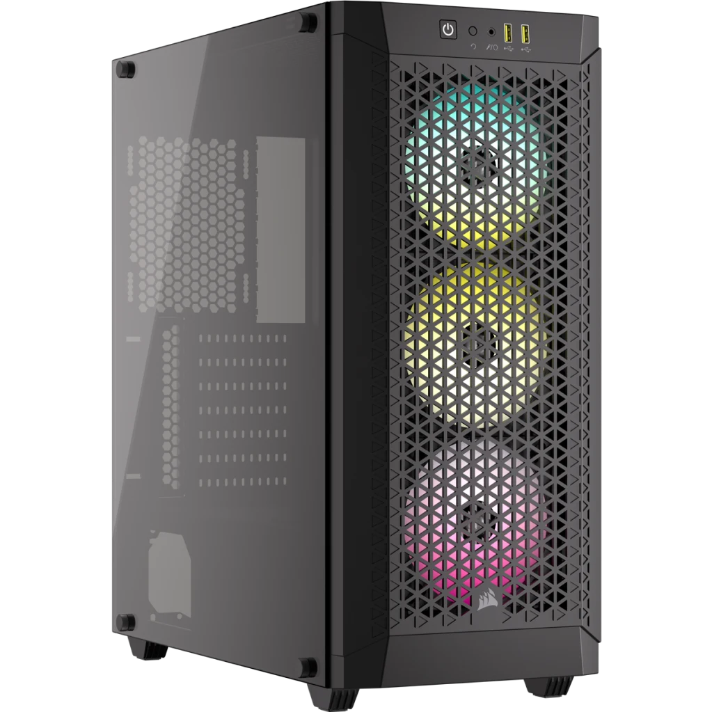 A large main feature product image of EX-DEMO Corsair 480T RGB Airflow - Mid Tower Case (Black)
