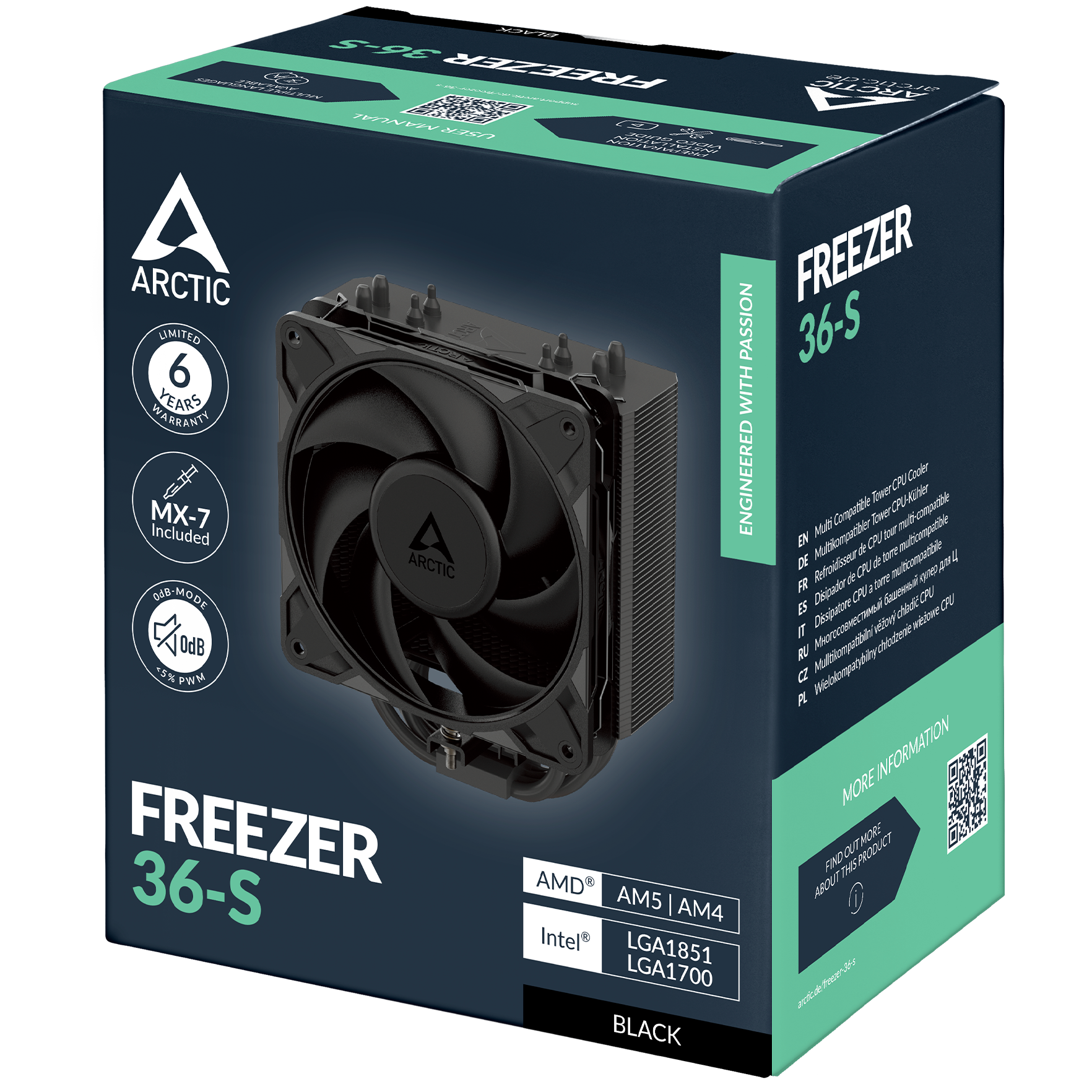 A large main feature product image of EX-DEMO ARCTIC Freezer 36-S CPU Cooler (Black)