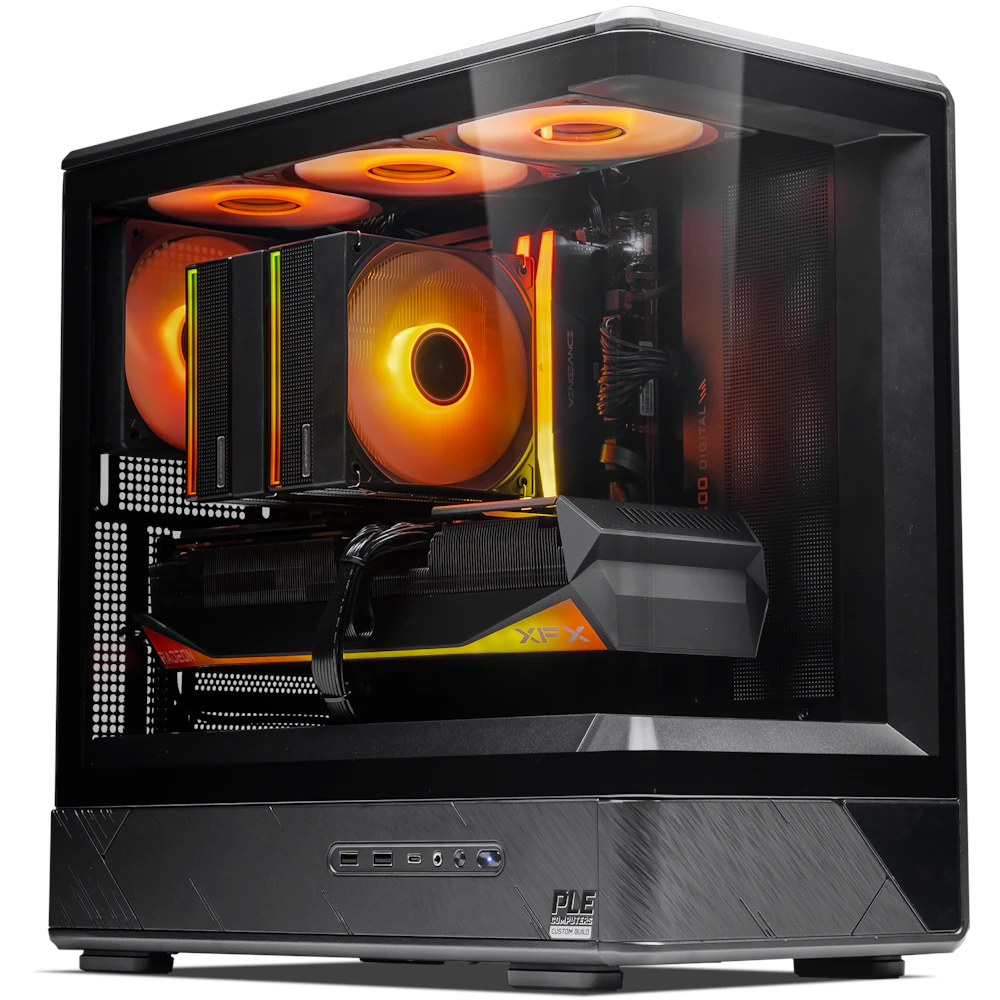 A large main feature product image of EX-DEMO PLE Dawn RX 9070 XT Prebuilt Ready To Go Gaming PC