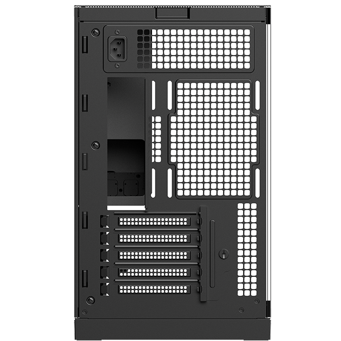 A large main feature product image of Geometric Future Model 3 - Micro Tower Glass Case (Black/Grey)