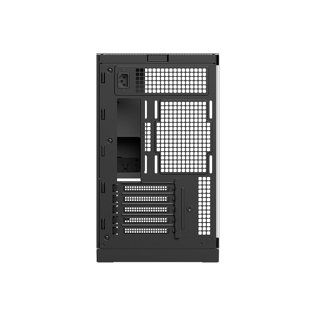 A large main feature product image of Geometric Future Model 3 - Micro Tower Glass Case (Black/Grey)