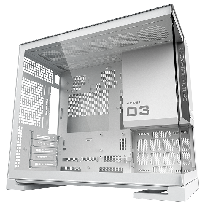 A large main feature product image of Geometric Future Model 3 - Micro Tower Glass Case (White)