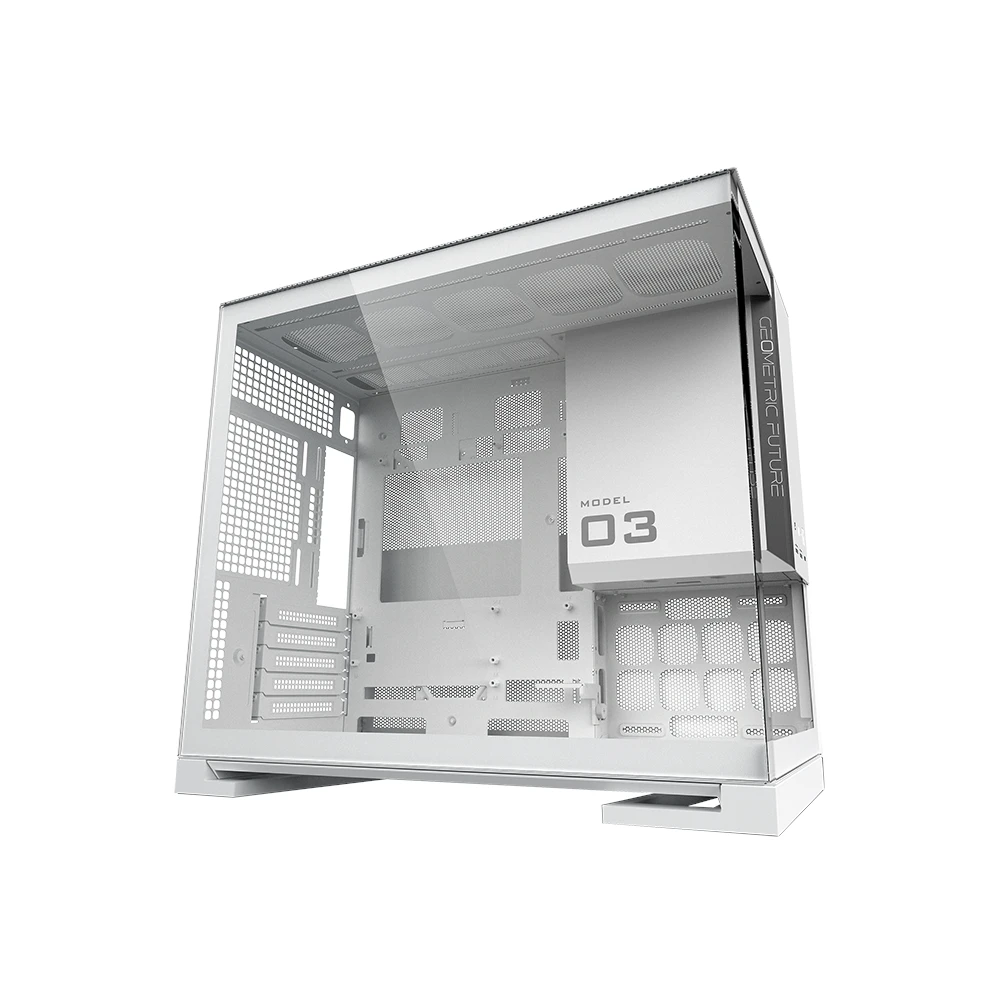 A large main feature product image of Geometric Future Model 3 - Micro Tower Glass Case (White)