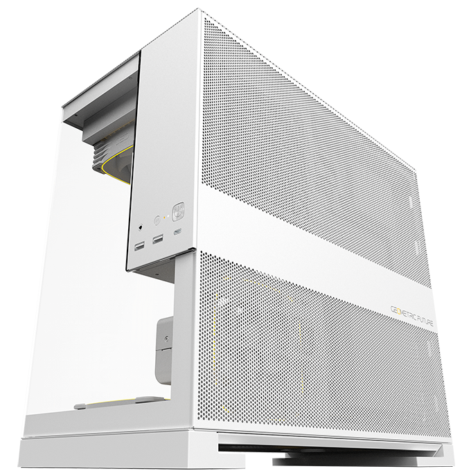 A large main feature product image of Geometric Future Model 3 - Micro Tower Glass Case (White)