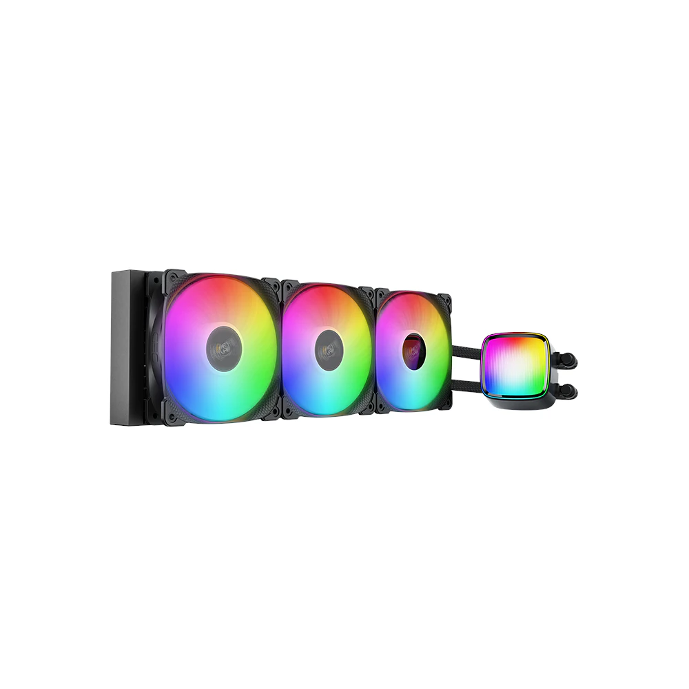A large main feature product image of Geometric Future Eskimo Pro 360mm ARGB AIO Liquid CPU Cooler (Black)
