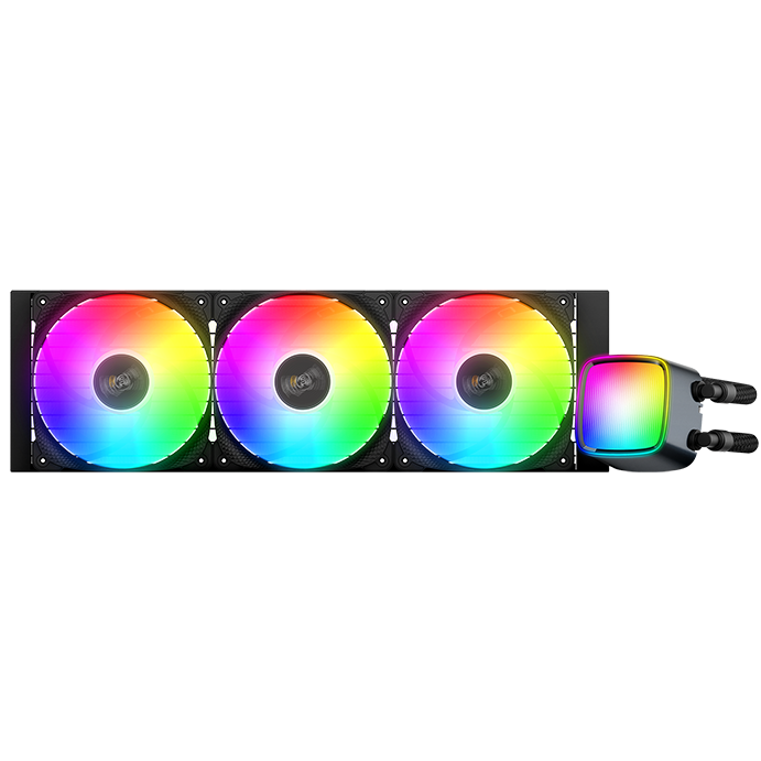 A large main feature product image of Geometric Future Eskimo Pro 360mm ARGB AIO Liquid CPU Cooler (Black)
