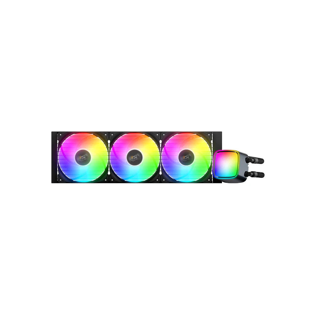 A large main feature product image of Geometric Future Eskimo Pro 360mm ARGB AIO Liquid CPU Cooler (Black)