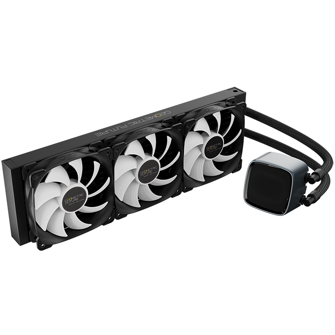 A large main feature product image of Geometric Future Eskimo Pro 360mm ARGB AIO Liquid CPU Cooler (Black)