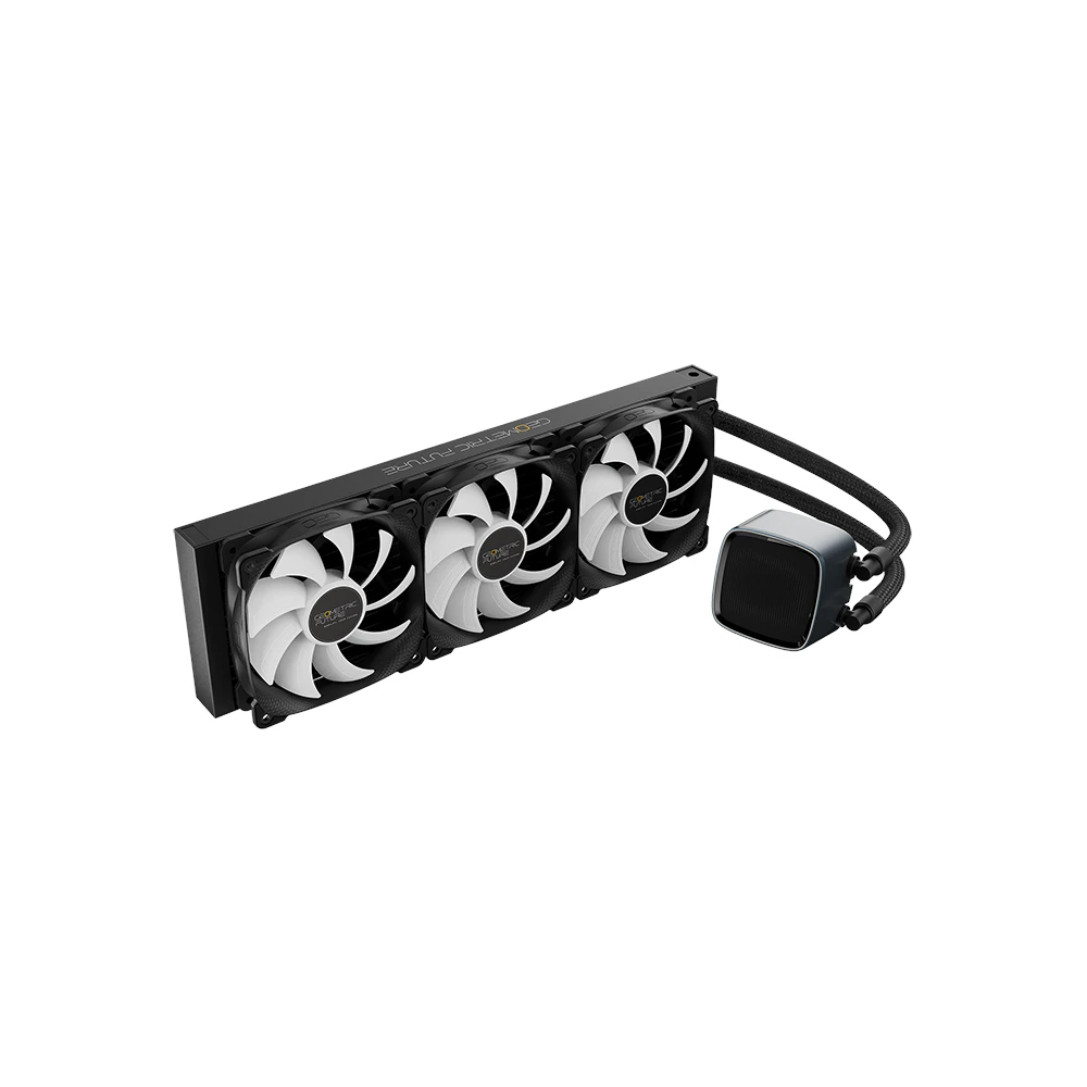 A large main feature product image of Geometric Future Eskimo Pro 360mm ARGB AIO Liquid CPU Cooler (Black)