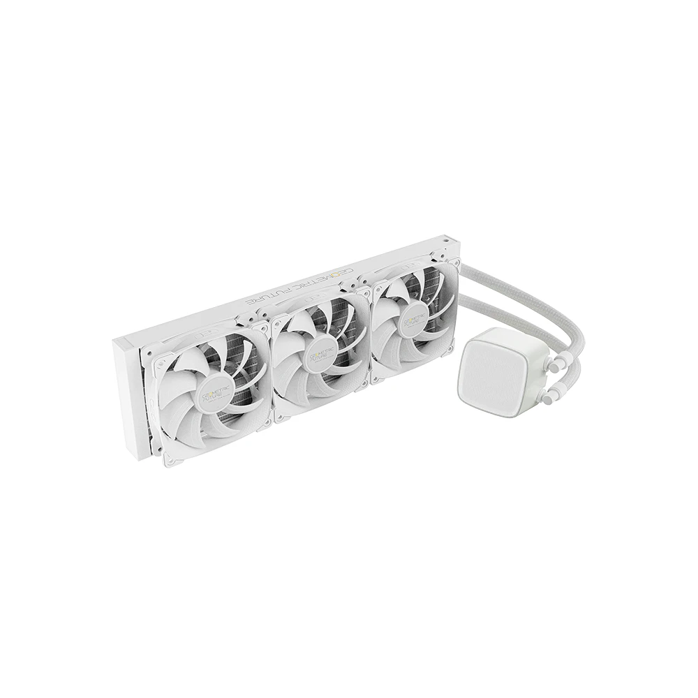 A large main feature product image of Geometric Future Eskimo Pro 360mm ARGB AIO Liquid CPU Cooler (White)