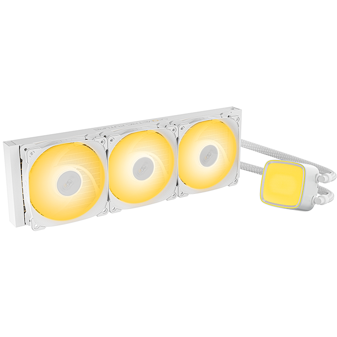 A large main feature product image of Geometric Future Eskimo Pro 360mm ARGB AIO Liquid CPU Cooler (White)