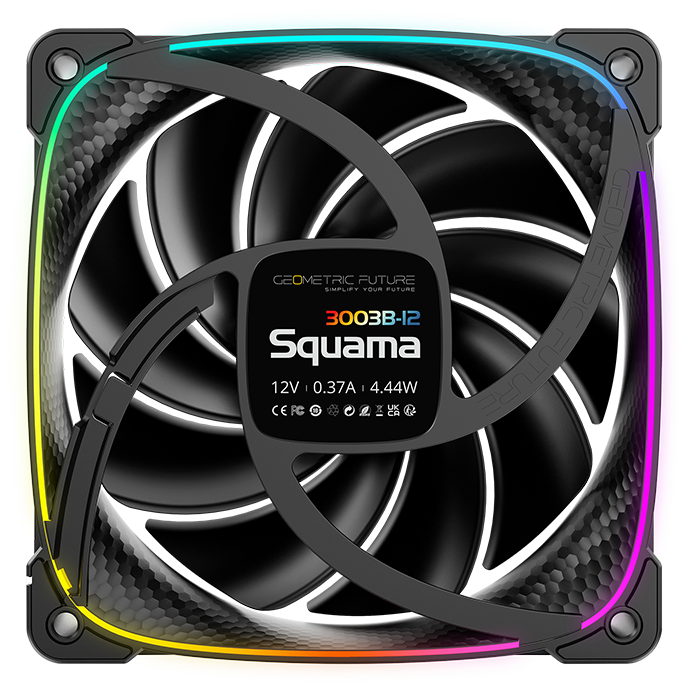 A large main feature product image of Geometric Future Squama 3003 - 120x30mm ARGB Performance PWM Fan (Black)