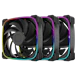 A product image of Geometric Future Squama 3003 - 120x30mm ARGB Performance PWM Fan 3-Pack (Black)