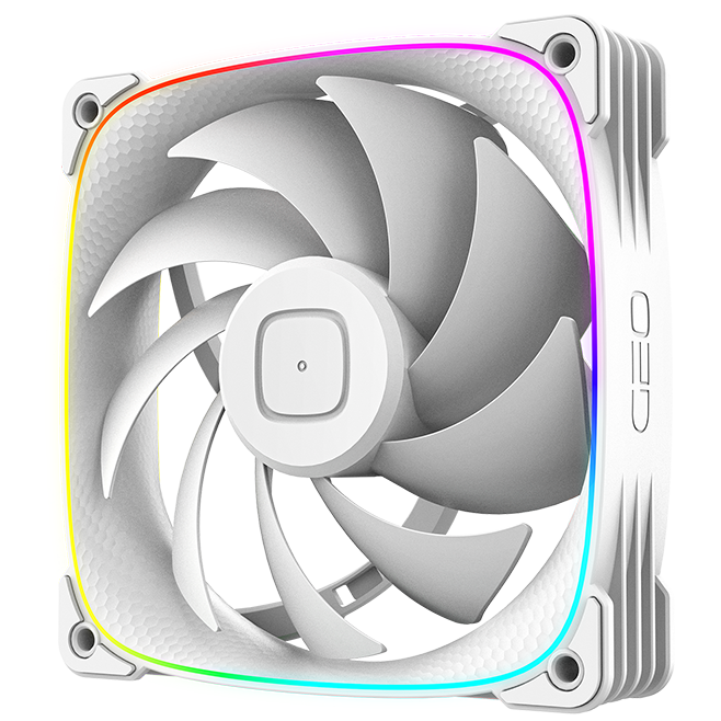 A large main feature product image of Geometric Future Squama 3003 - 120x30mm ARGB Performance PWM Fan (White)