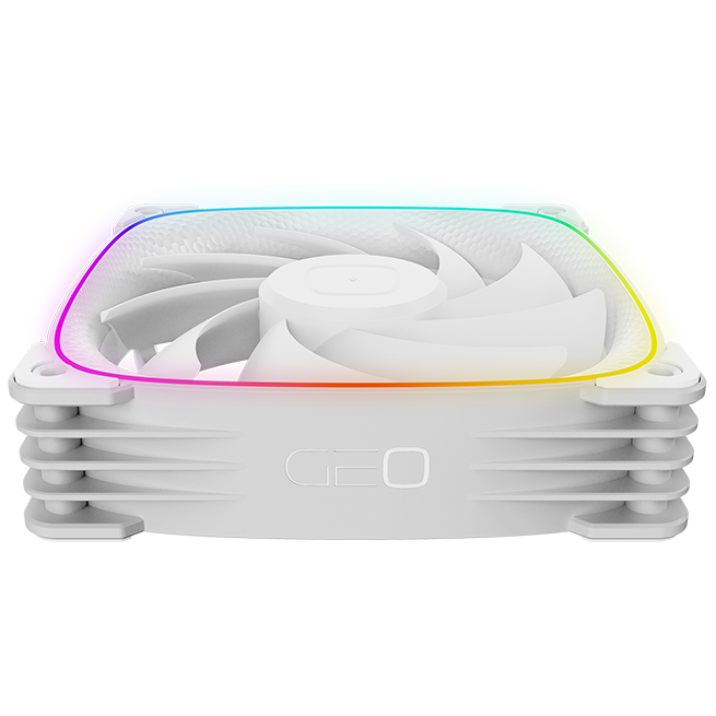 A large main feature product image of Geometric Future Squama 3003 - 120x30mm ARGB Performance PWM Fan 3-Pack (White)