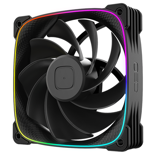 A large main feature product image of Geometric Future Squama 3003 Reverse - 120x30mm ARGB Performance PWM Fan (Black)